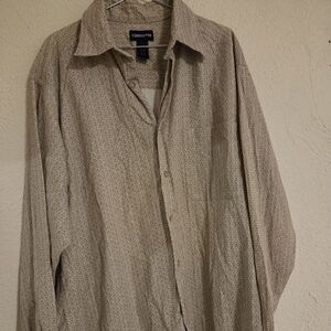 Claiborne Tan Patterned Shirt
